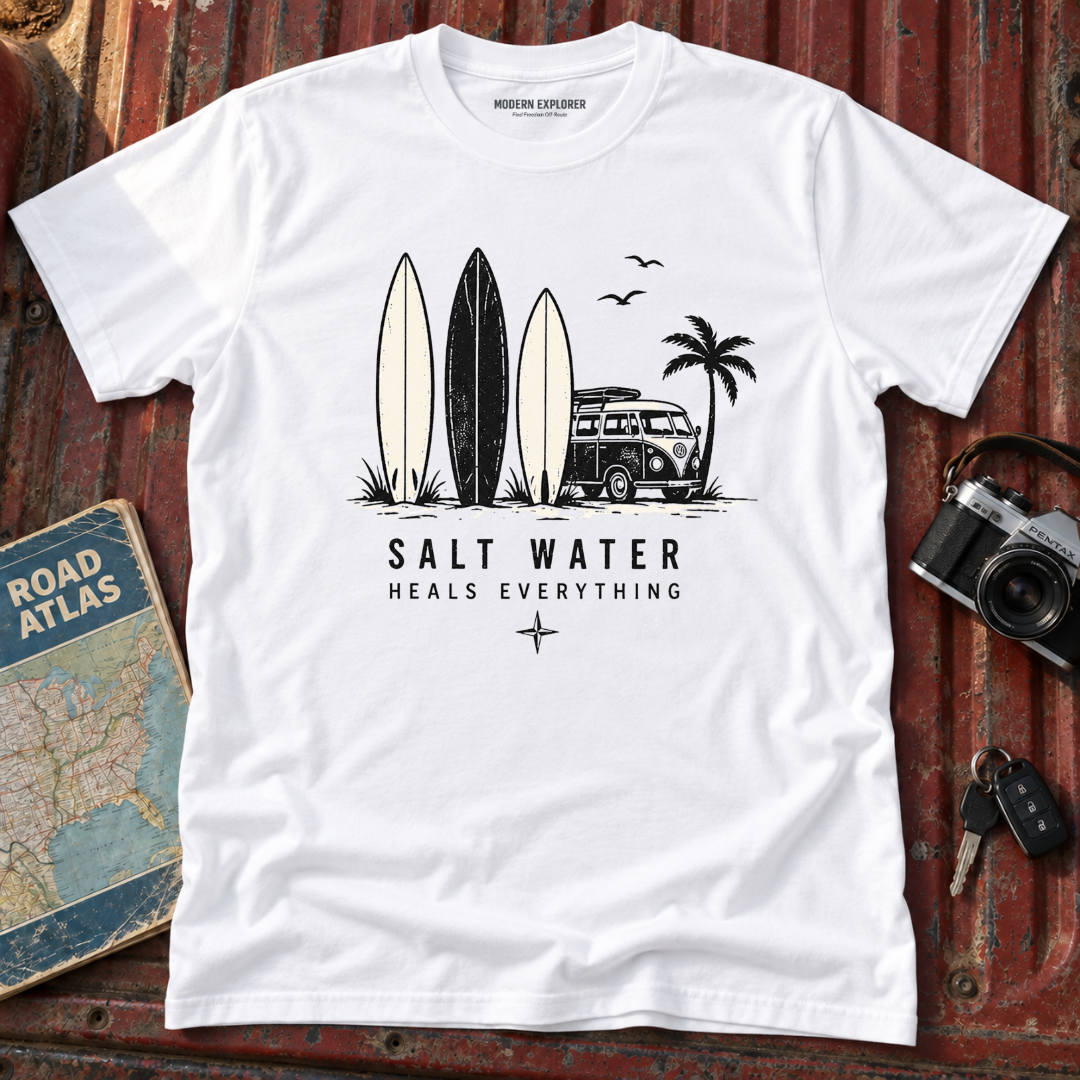 Salt Water Heals Everything Surf T-Shirt