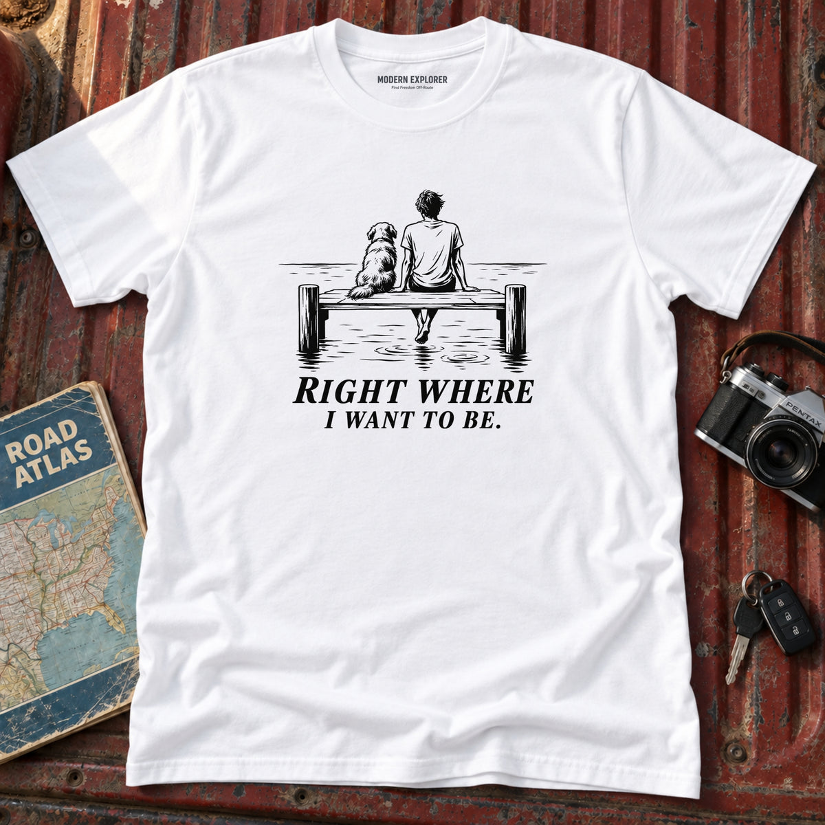 "Right Where I Want To Be" Lake Tee