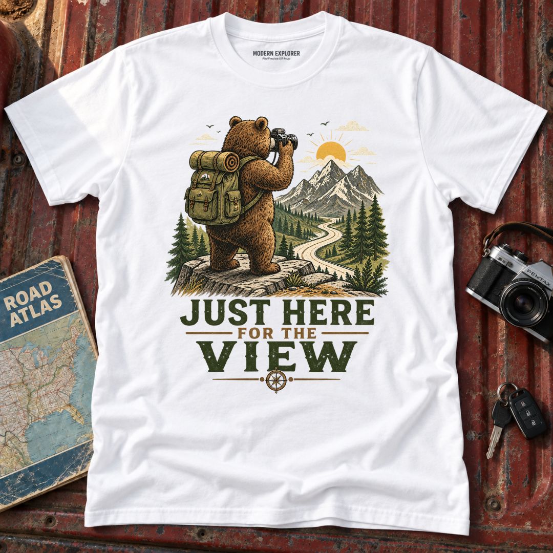 "Just Here for the View" Adventure Tee