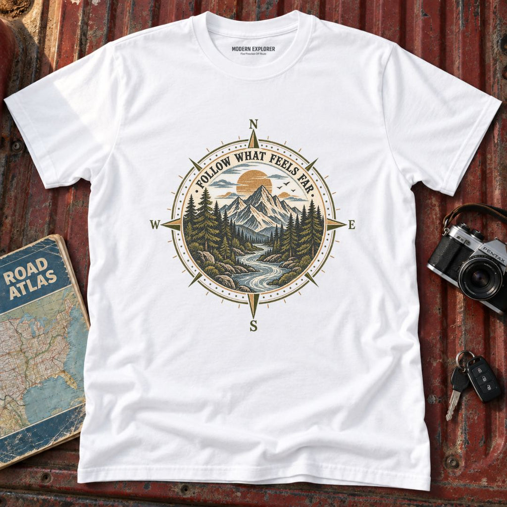 Follow What Feels Far Compass Tee