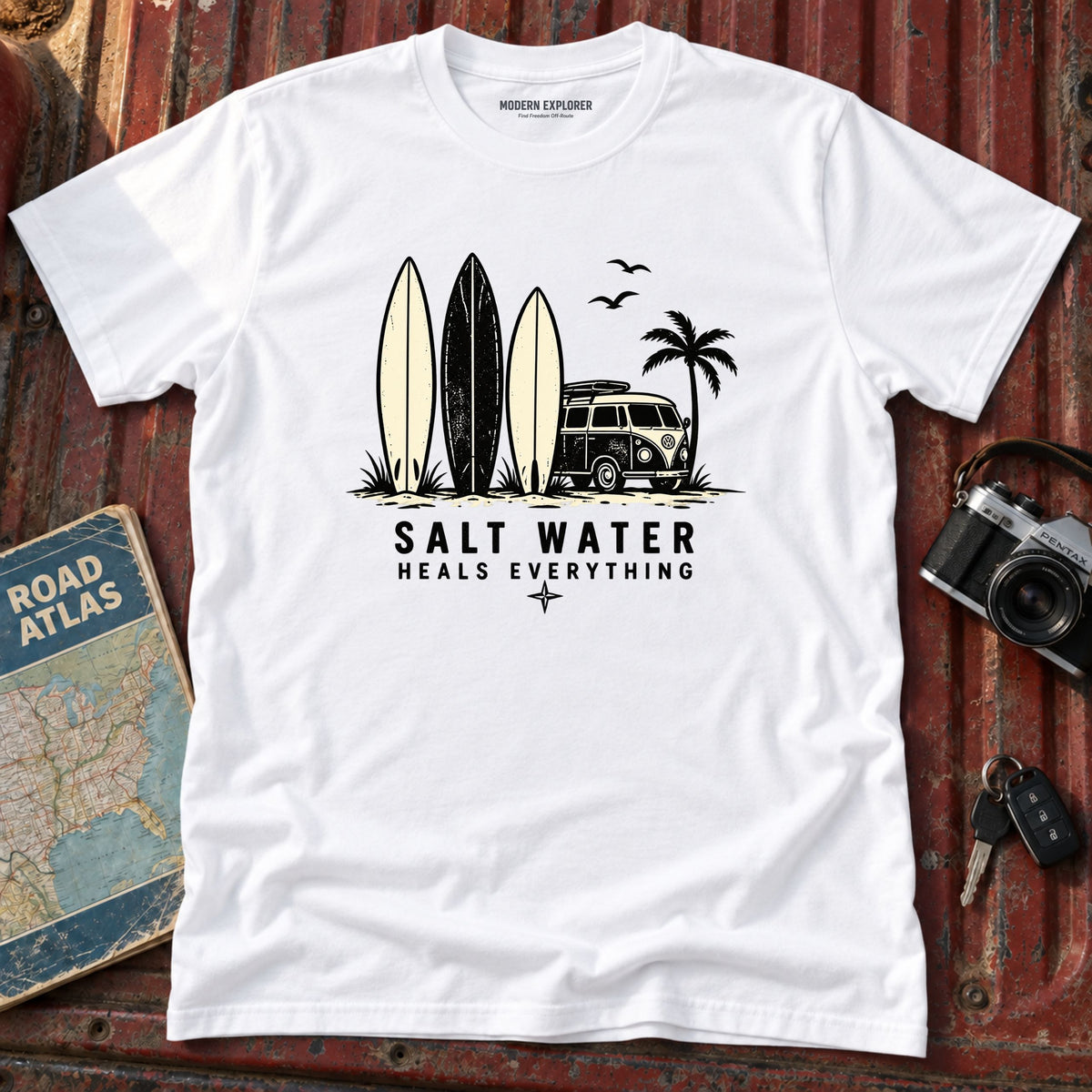 Salt Water Heals Everything Surf T-Shirt