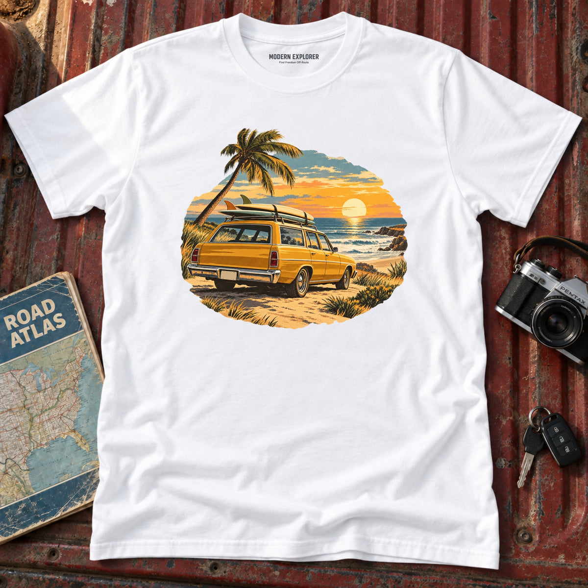 Golden Hour Surf Wagon Tee